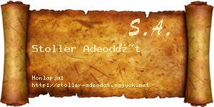 Stoller Adeodát névjegykártya